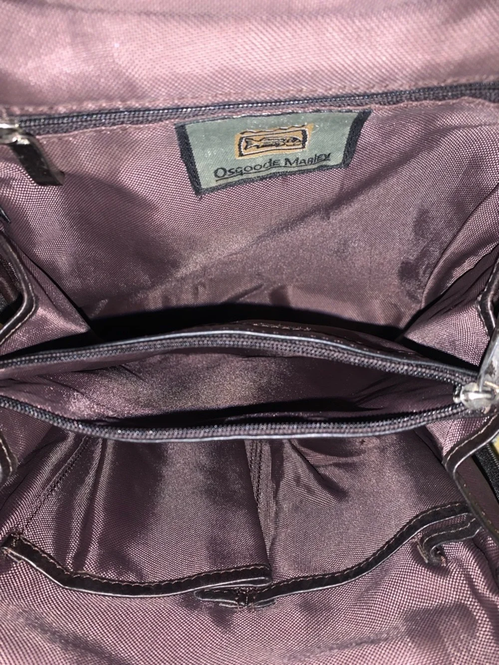 Osgoode Marley Small Genuine Leather bag Brown 9 1/2” X 11”